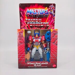 Mattel Masters of the Universe x Transformers Optimus Prime Armor He-Man Figure